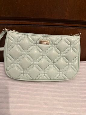 kate spade Quilted Leather Wristlet - Mint